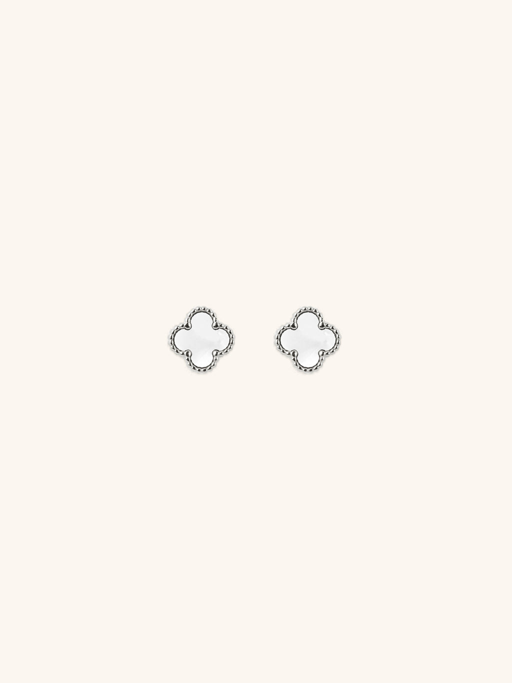 ear stacking clover stud earrings minimalist look