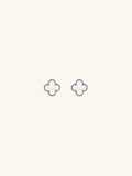 ear stacking clover stud earrings minimalist look