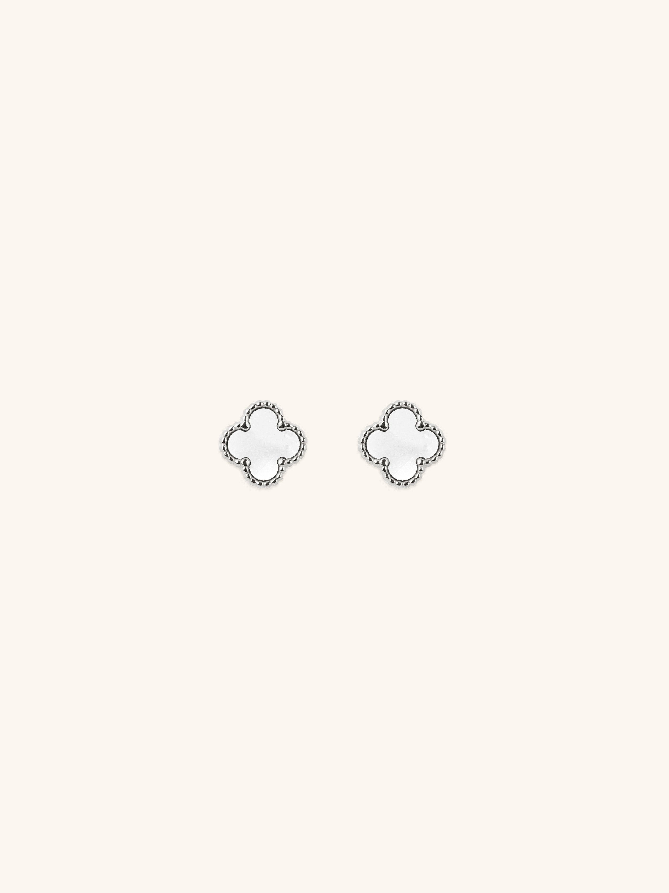 ear stacking clover stud earrings minimalist look