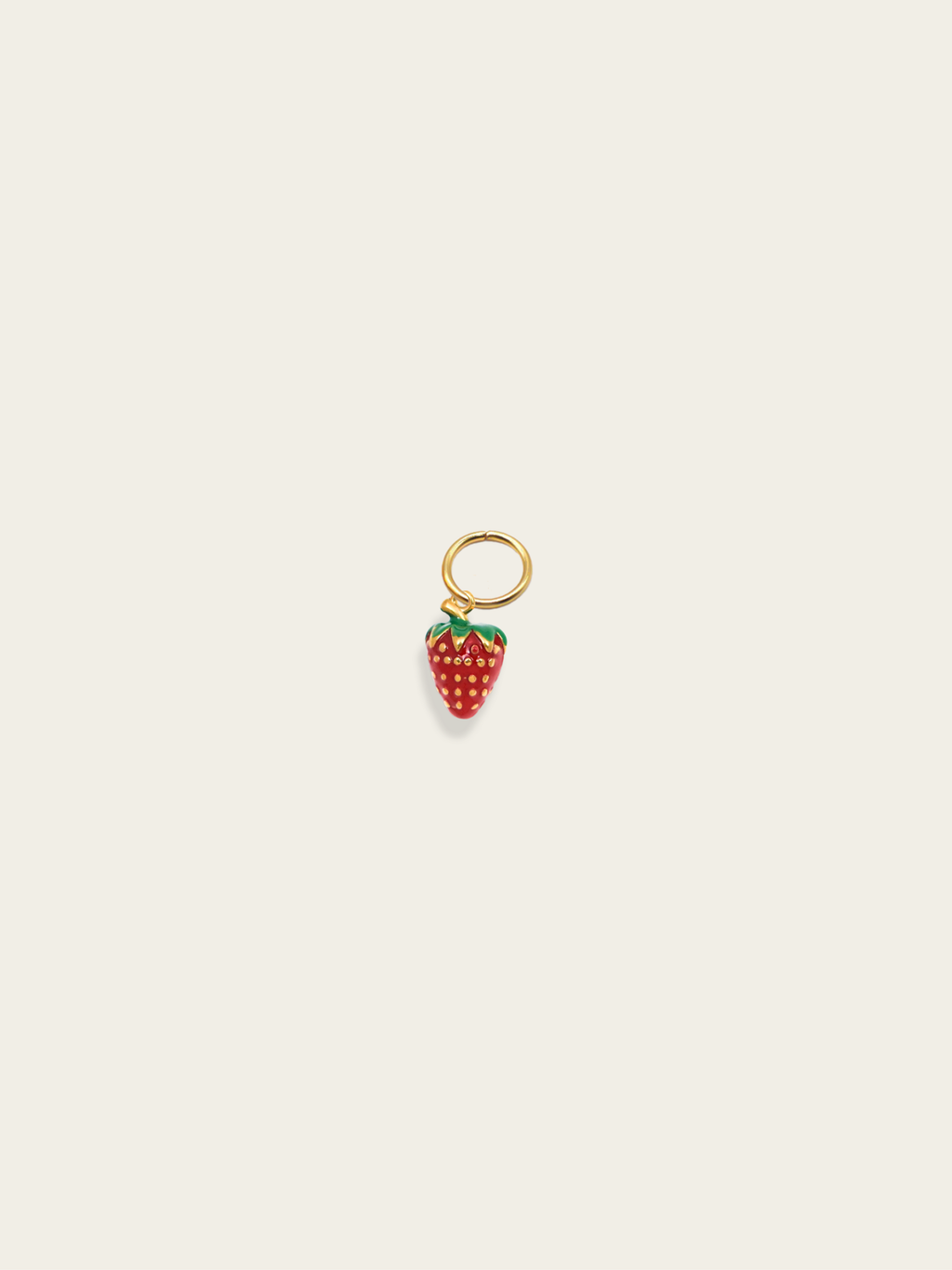 Mini enamel strawberry charm 18K gold plated stainless steel DIY jewellery