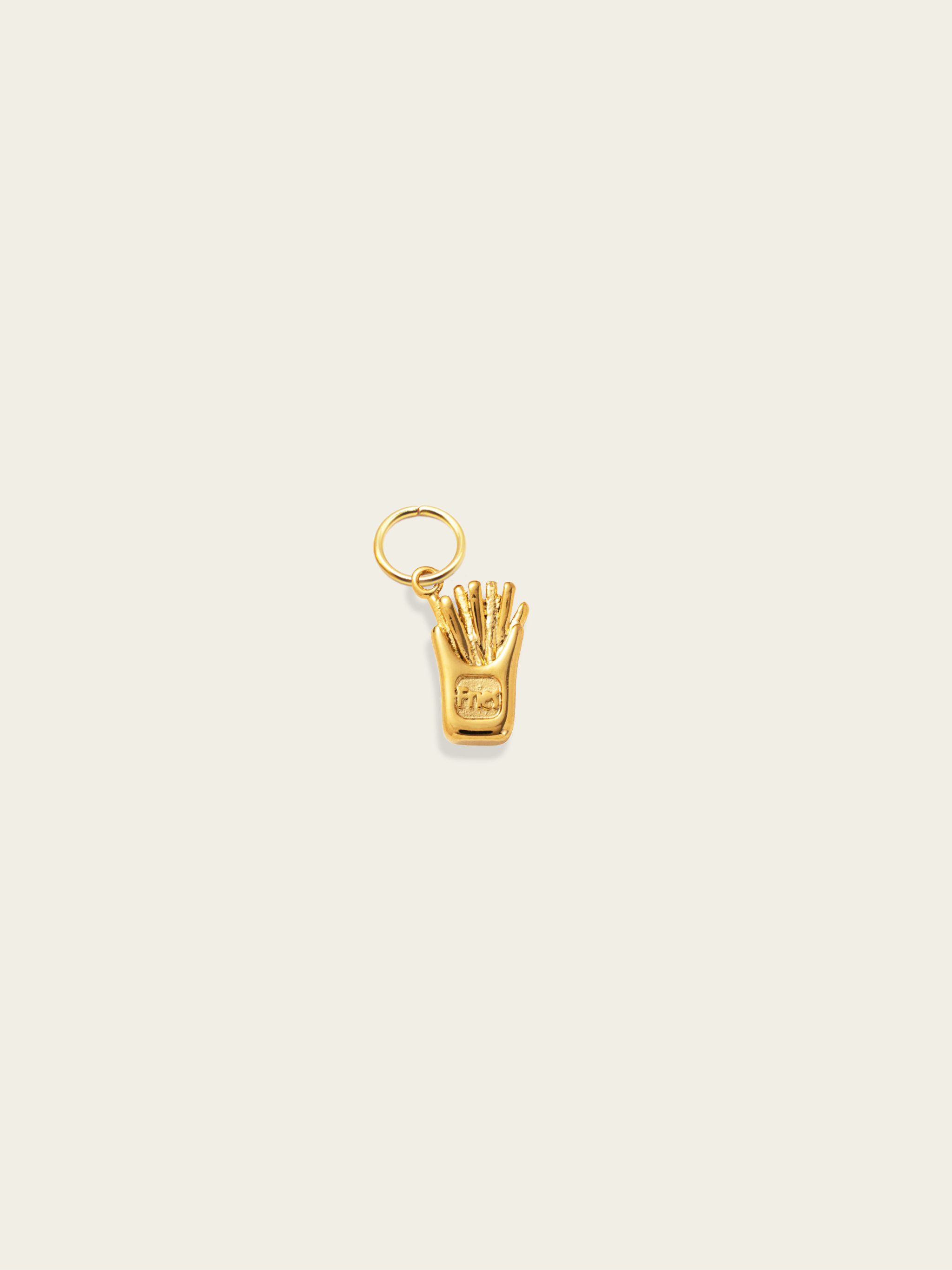 Mini golden fries charm 18K gold plated stainless steel DIY jewellery