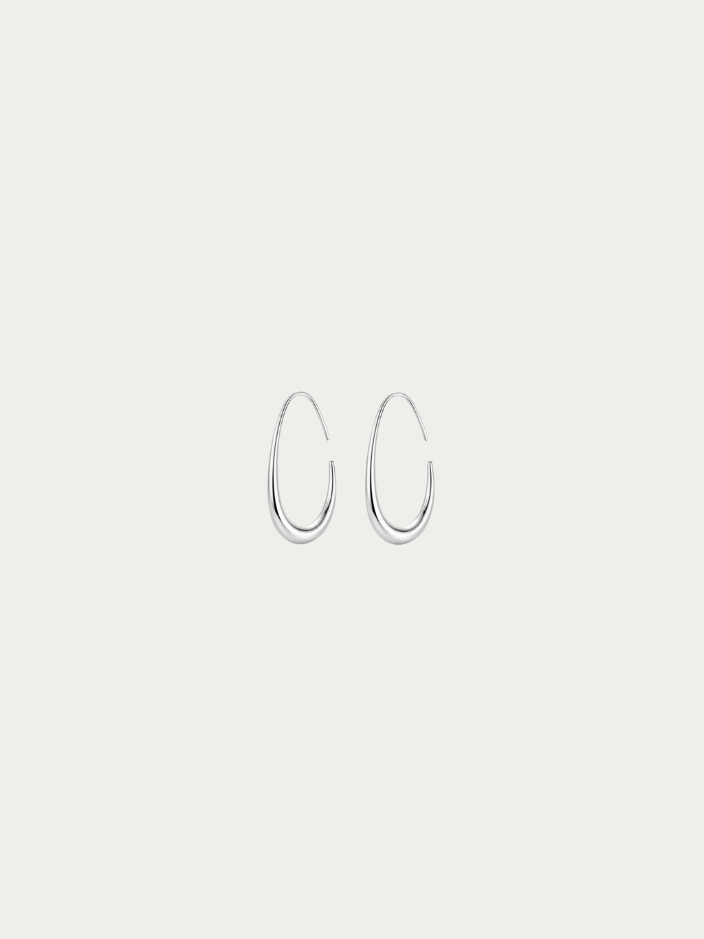 Mini Nova Curve Earrings in polished silver titanium