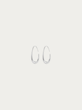 Mini Nova Curve Earrings in polished silver titanium