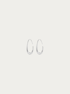 Mini Nova Curve Earrings in polished silver titanium