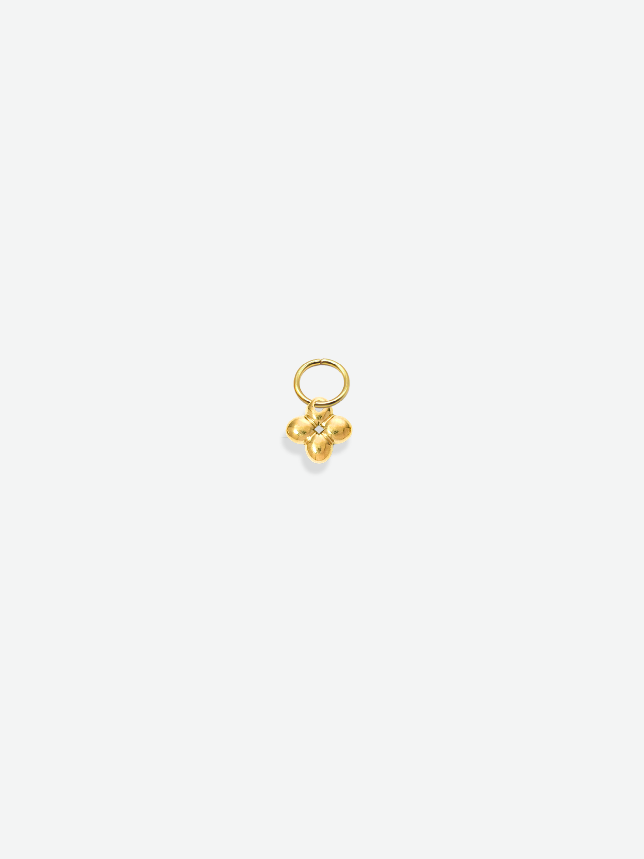 Mini puffy four leaf clover charm 18K gold plated stainless steel