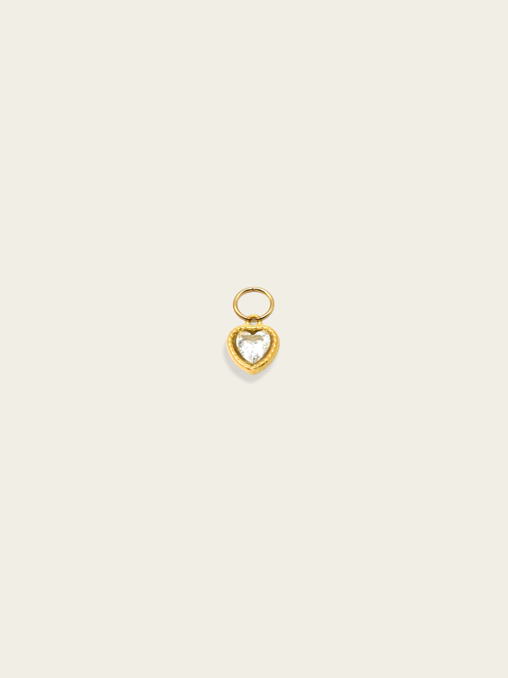 Mini textured diamond love charm 18K gold plated stainless steel