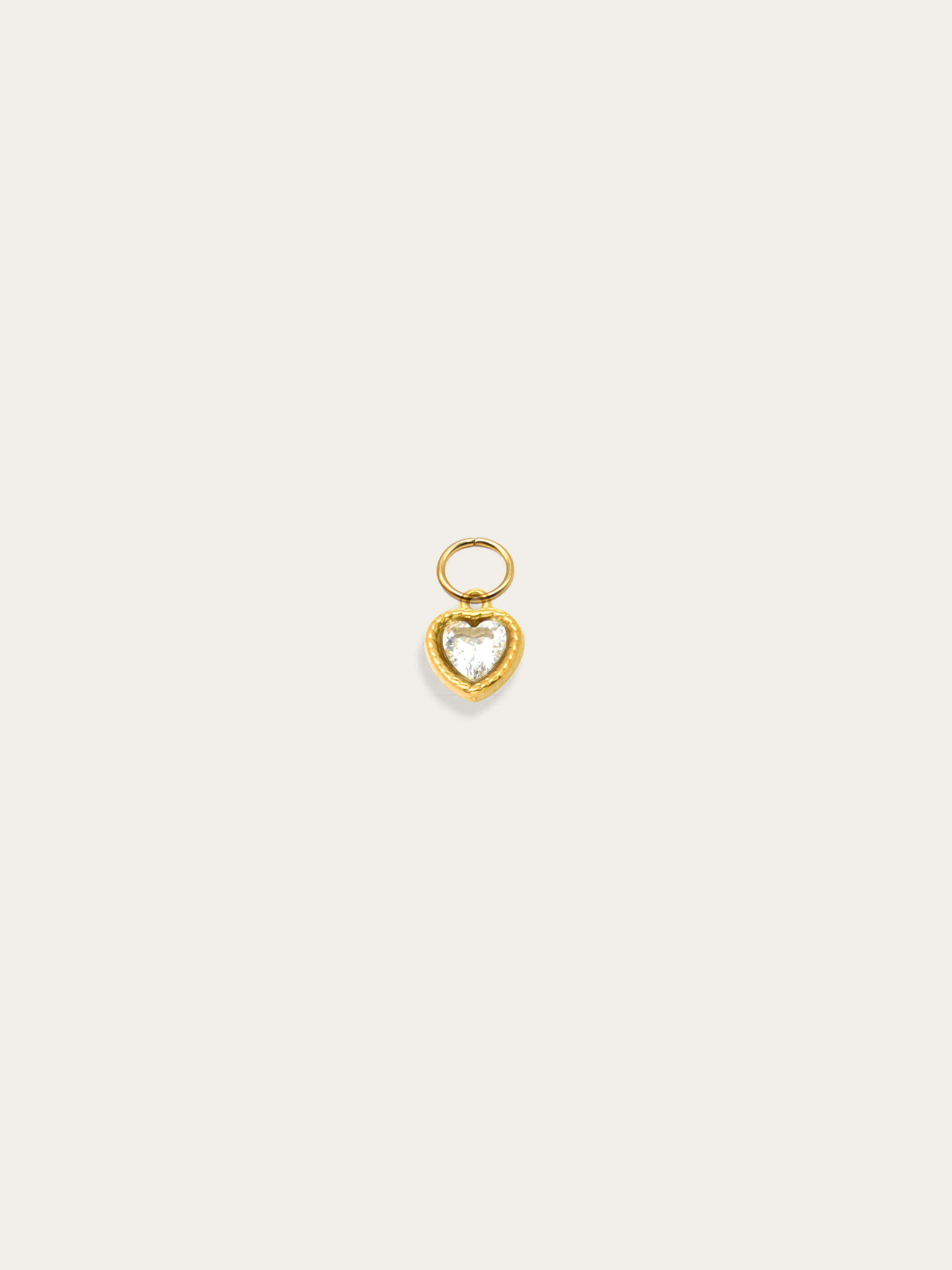 Mini textured diamond love charm 18K gold plated stainless steel