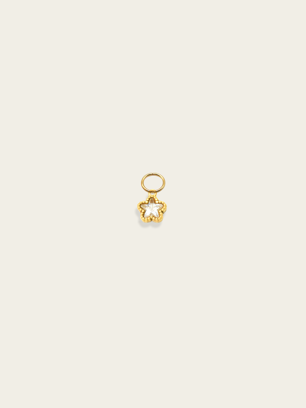 Mini textured diamond star charm 18K gold plated