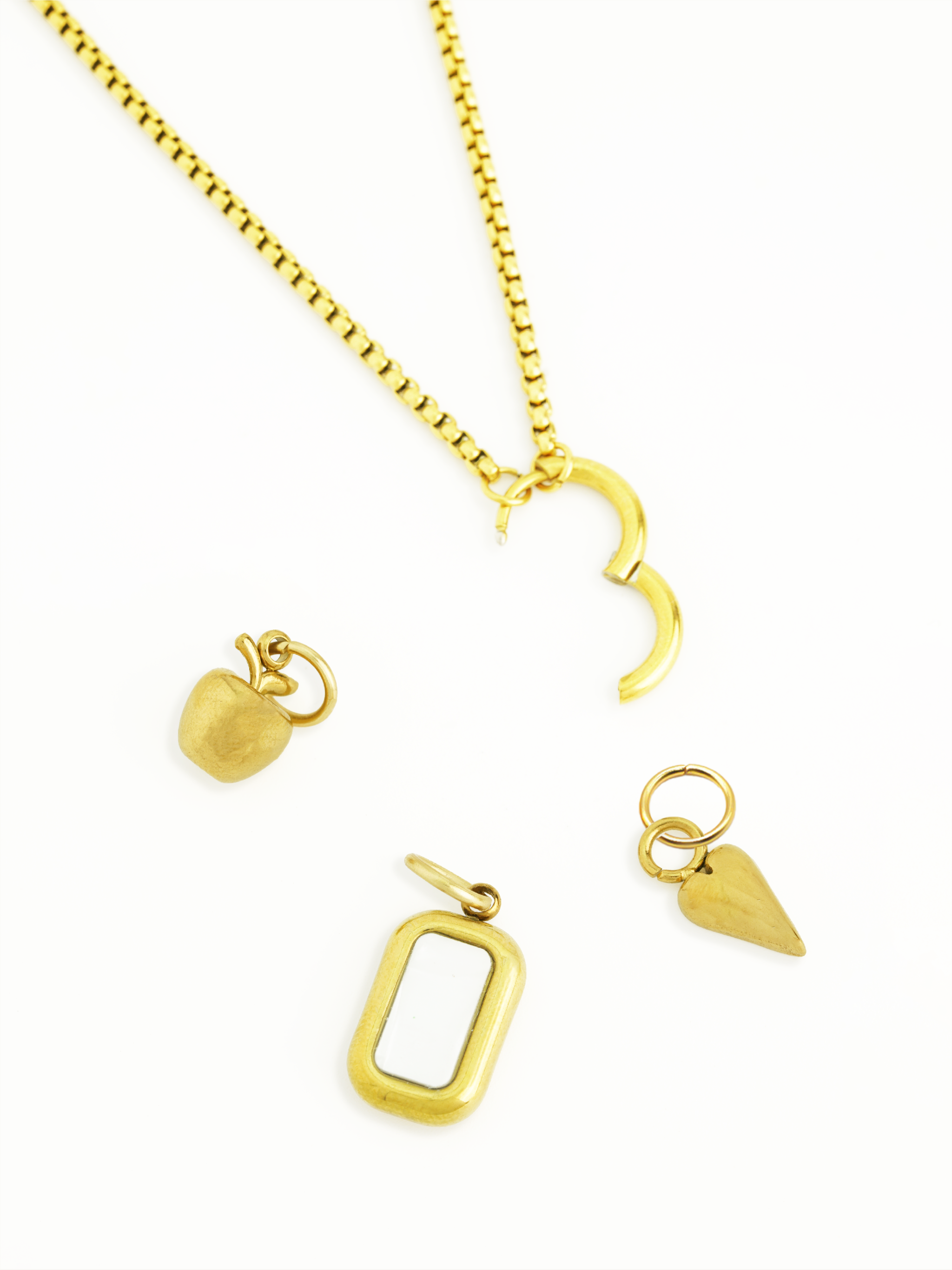 mini apple charm gold jewellery malaysia