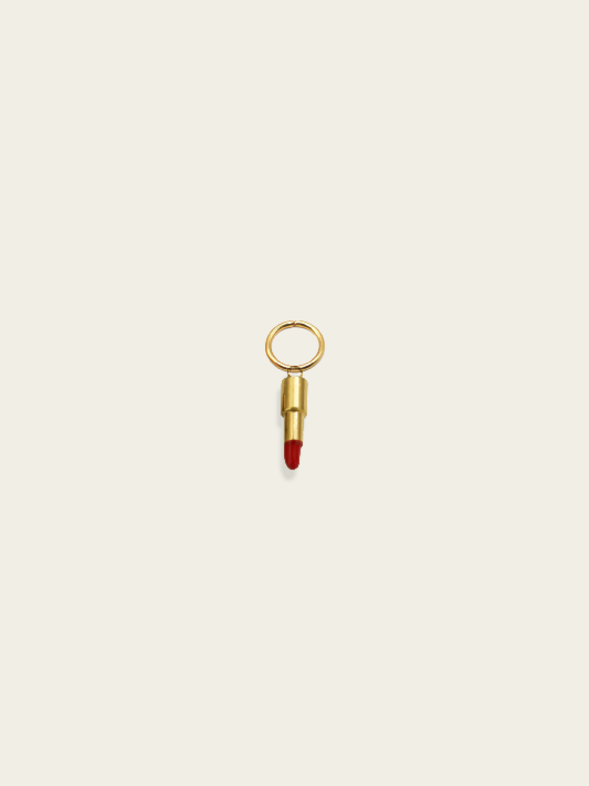 mini golden enamel lipstick charm