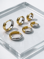 minimalist two tone earrings titanium
