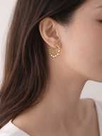 modern bead hoop earrings titanium steel
