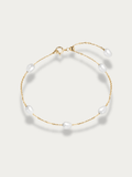 minimalist pearl bracelet gold plated