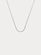 Minimalist Box Chain Necklace in silver, full length shotMinimalist Box Chain Necklace in silver, full length shot