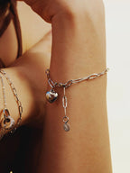 minimalist heart charm bracelet waterproof titanium