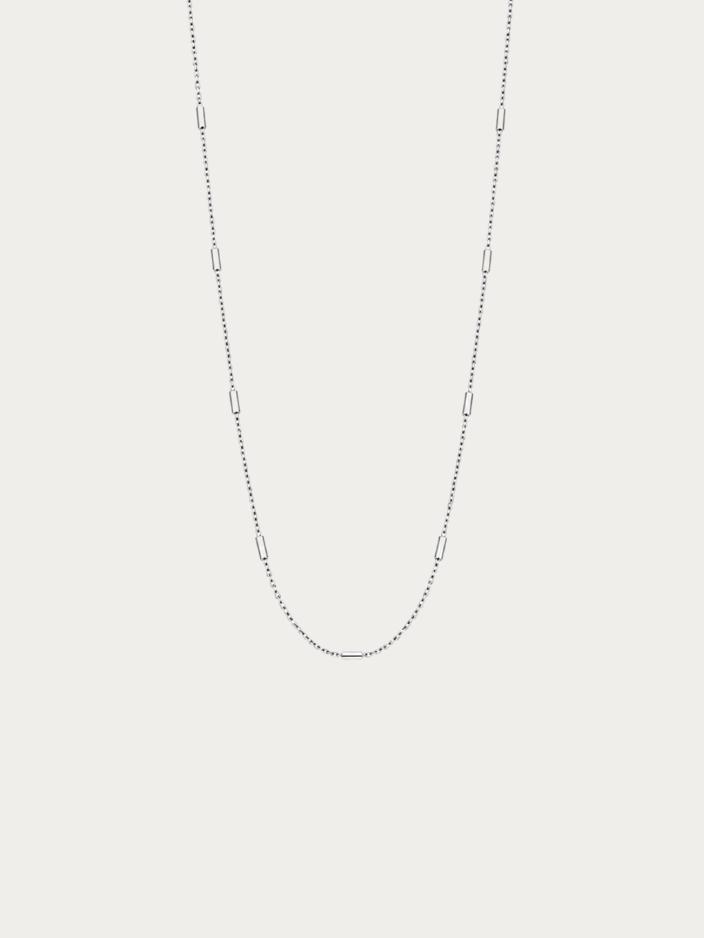 Minimalist Tube Link Necklace in sterling silver