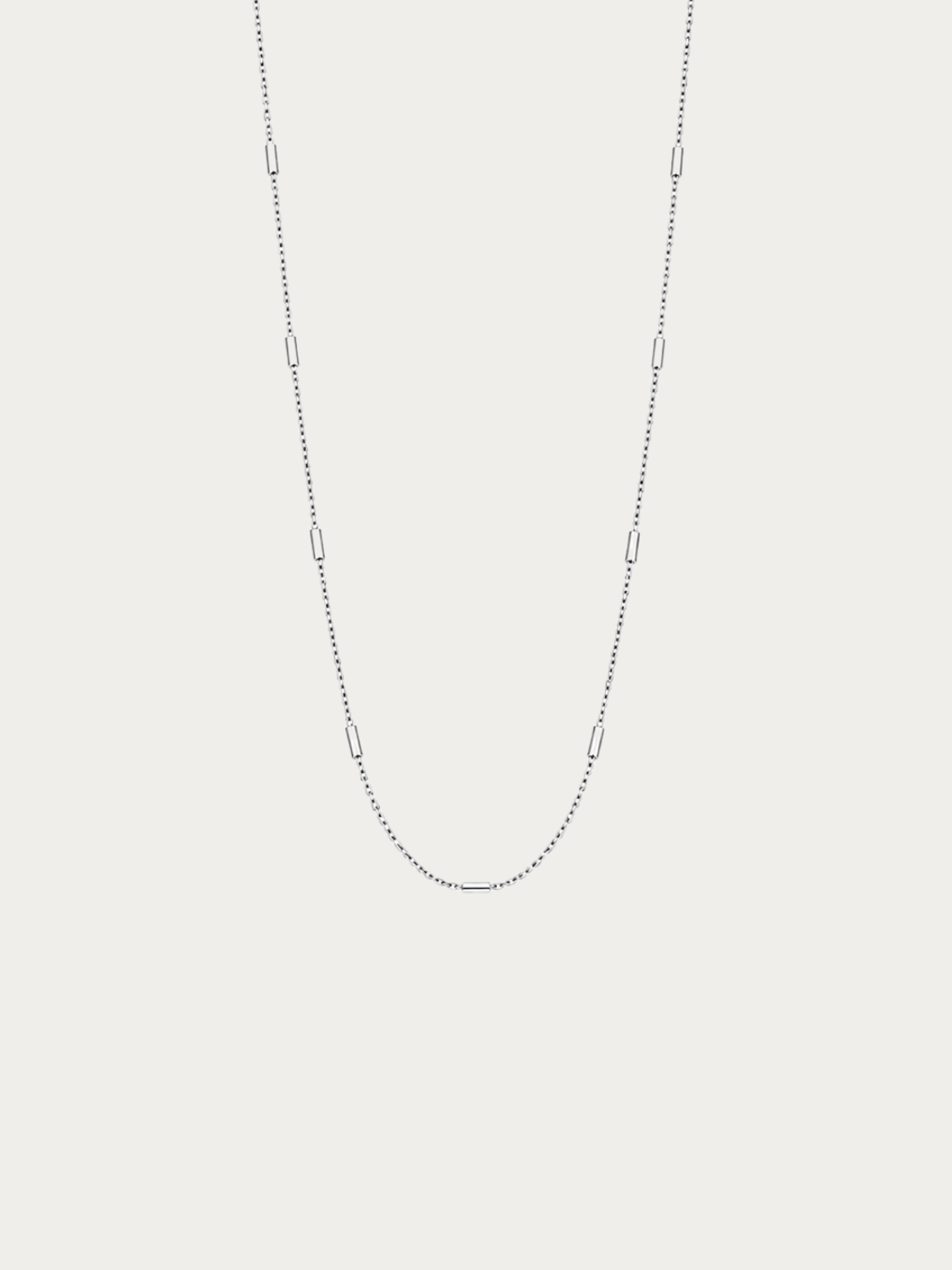 Minimalist Tube Link Necklace in sterling silver