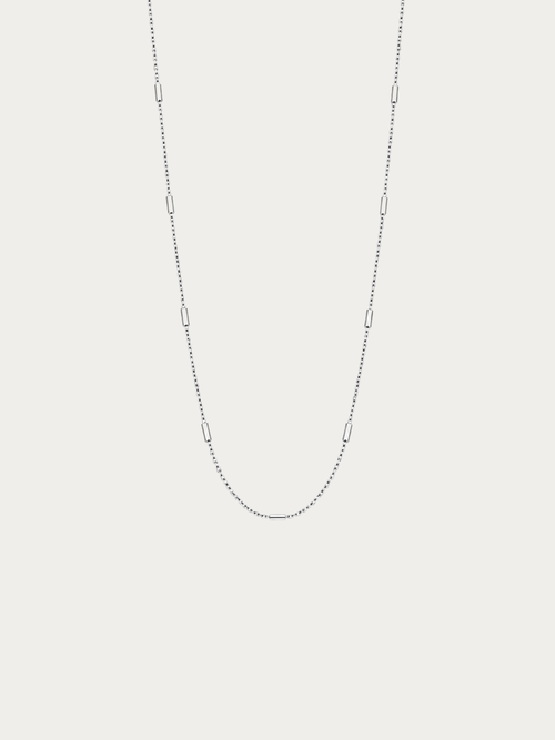 Minimalist Tube Link Necklace in sterling silver