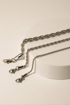 minimalist twist chain necklace silver finish