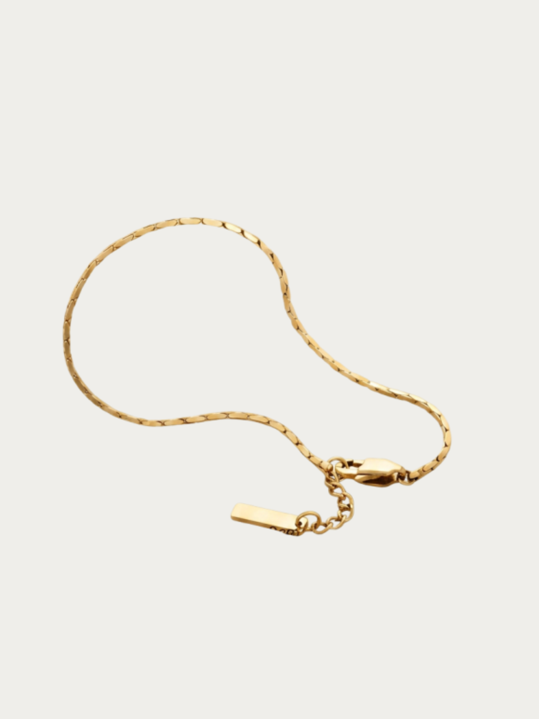 Minimalist Wheat Chain Bracelet in gold, studio hero shot