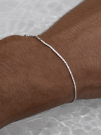 Minimalist Wheat Chain Bracelet worn on wrist