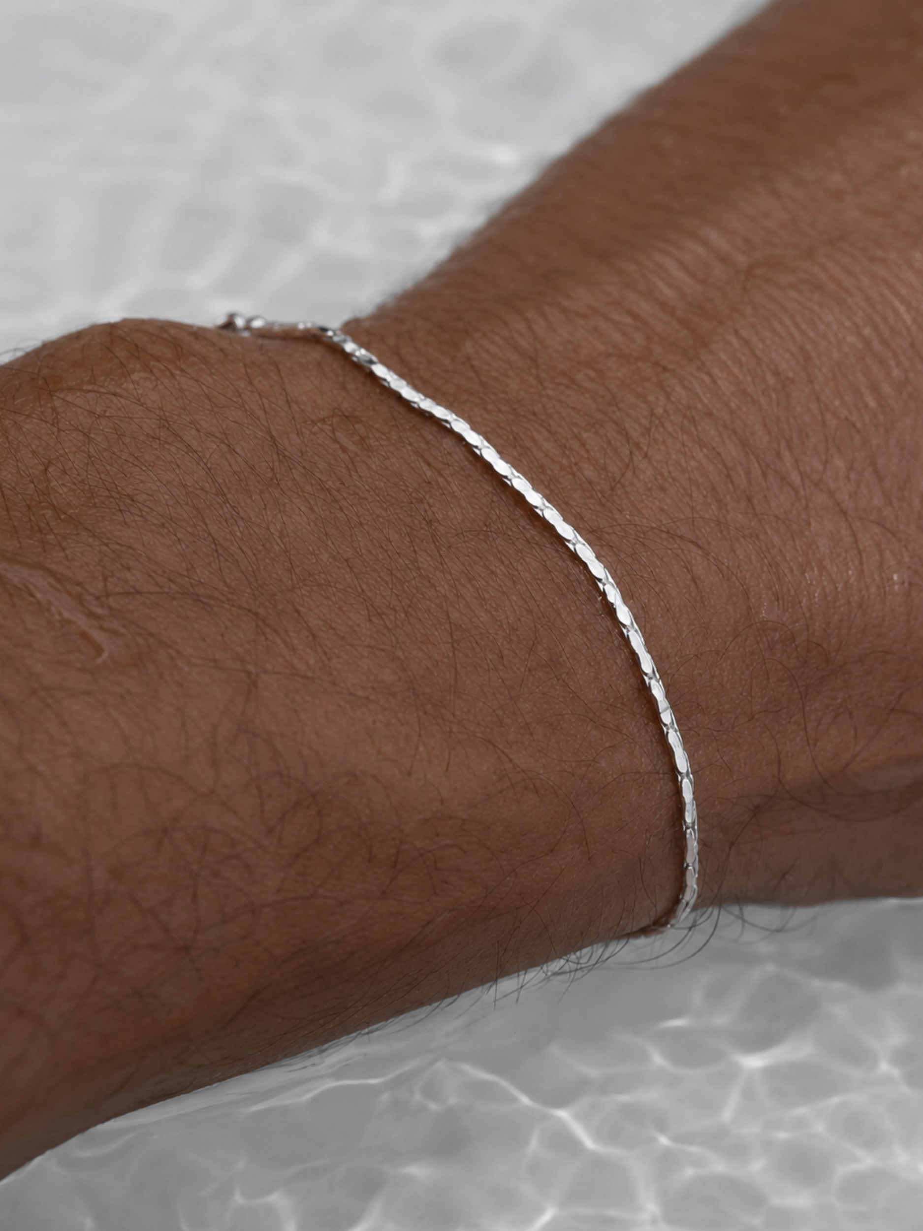 Minimalist Wheat Chain Bracelet worn on wrist