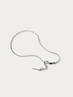 Minimalist Wheat Chain Bracelet in silver, studio hero shot