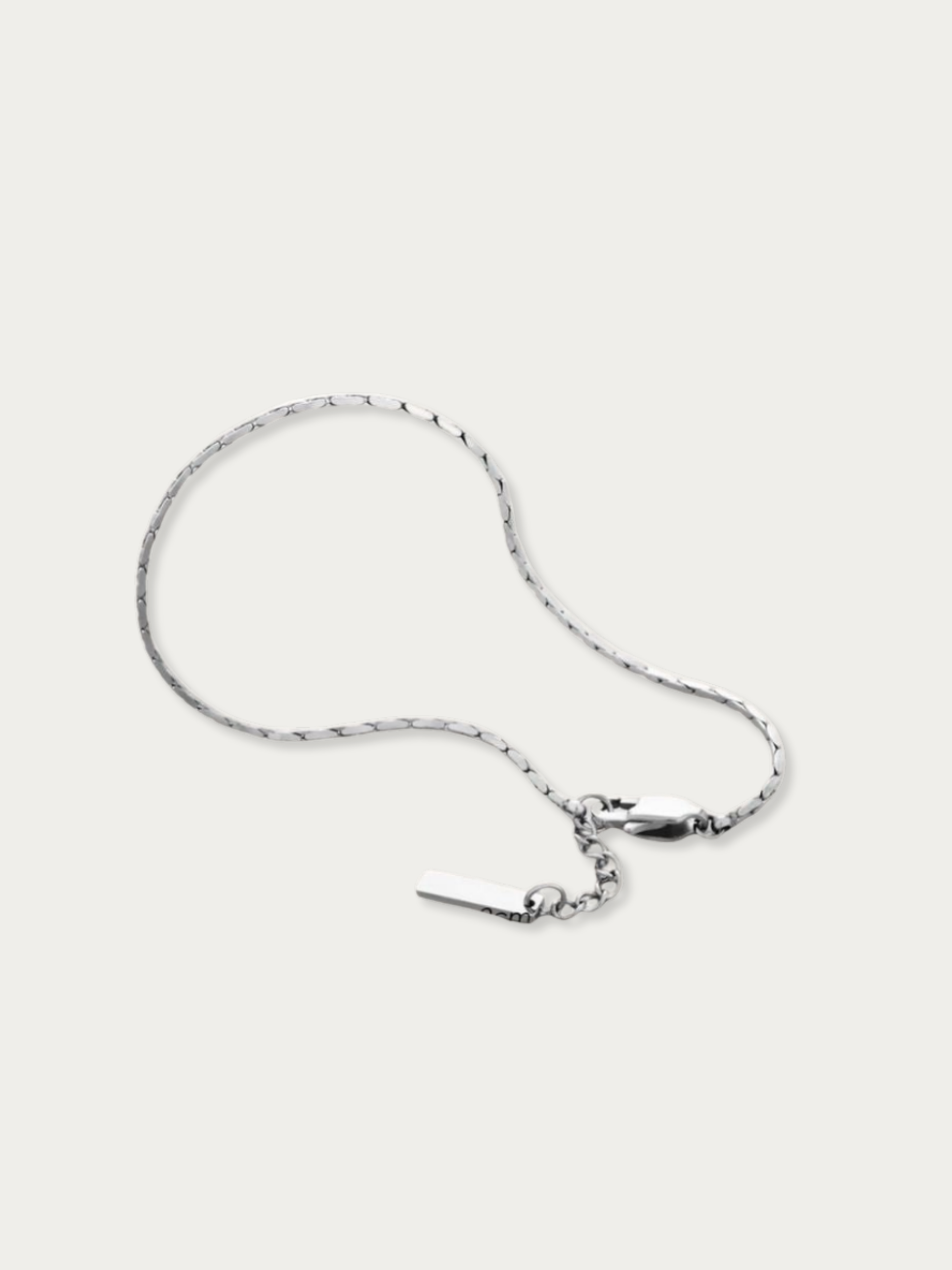 Minimalist Wheat Chain Bracelet in silver, studio hero shot