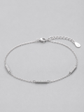 Macro detail of pavé bar station on Miranna Trio Mini Bracelet