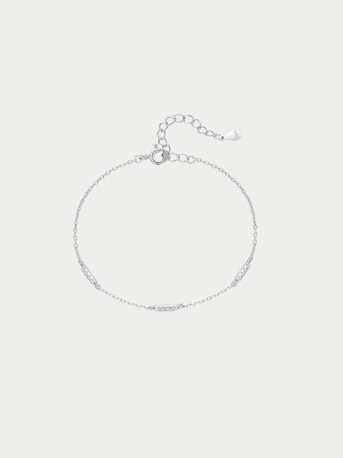 Miranna Trio Mini Bracelet in 925 sterling silver with three pavé bar stations, studio hero shot