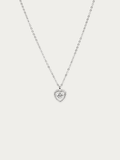 MNML Amber Dancing Diamond Heart Necklace in 925 silver rhodium — front view, heart necklace Malaysia