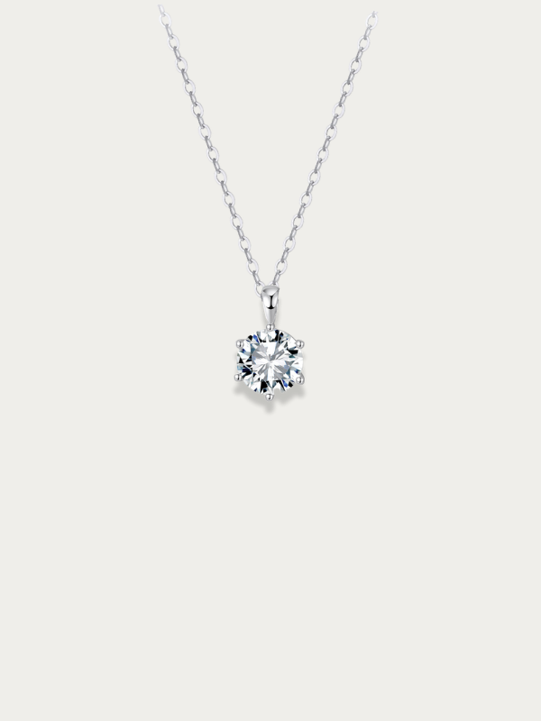 MNML Amélie Eternal Brilliance Necklace in 925 silver rhodium — front view, round CZ necklace Malaysia