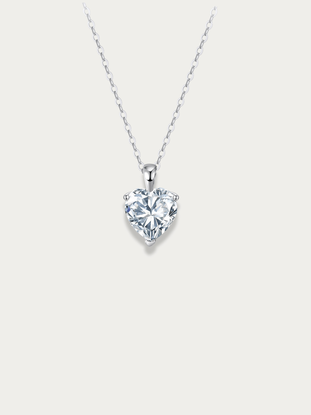 MNML Amoura Eternal Brilliance Necklace in 925 silver rhodium — front view, heart necklace Malaysia