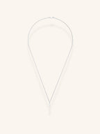 MNML Axis Pendant Minimalist Curb Chain Necklace in titanium silver — front view, bar pendant necklace Malaysia