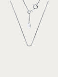 Basic adjustable box chain in rhodium-plated 925 sterling silver, front view