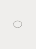 Beaded Elastic Ring in silver tone stainless steel
