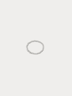 Beaded Elastic Ring in silver tone stainless steel