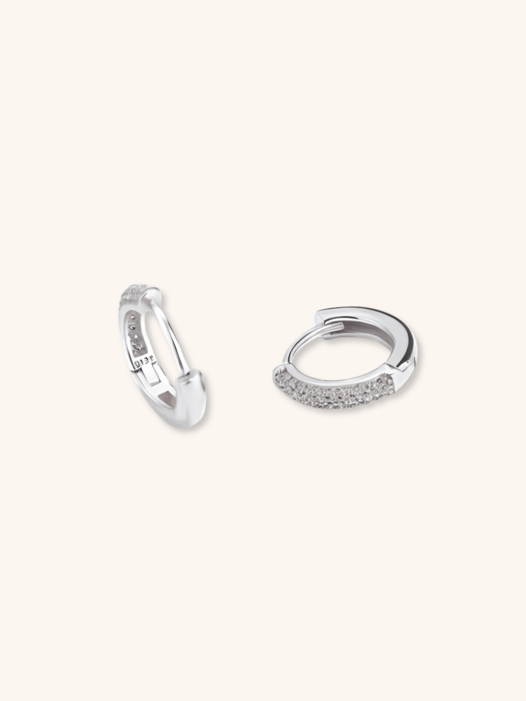 BLAKE Sterling Silver Ear Hoops with pavé cubic zirconia