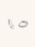 BLAKE Sterling Silver Ear Hoops with pavé cubic zirconia