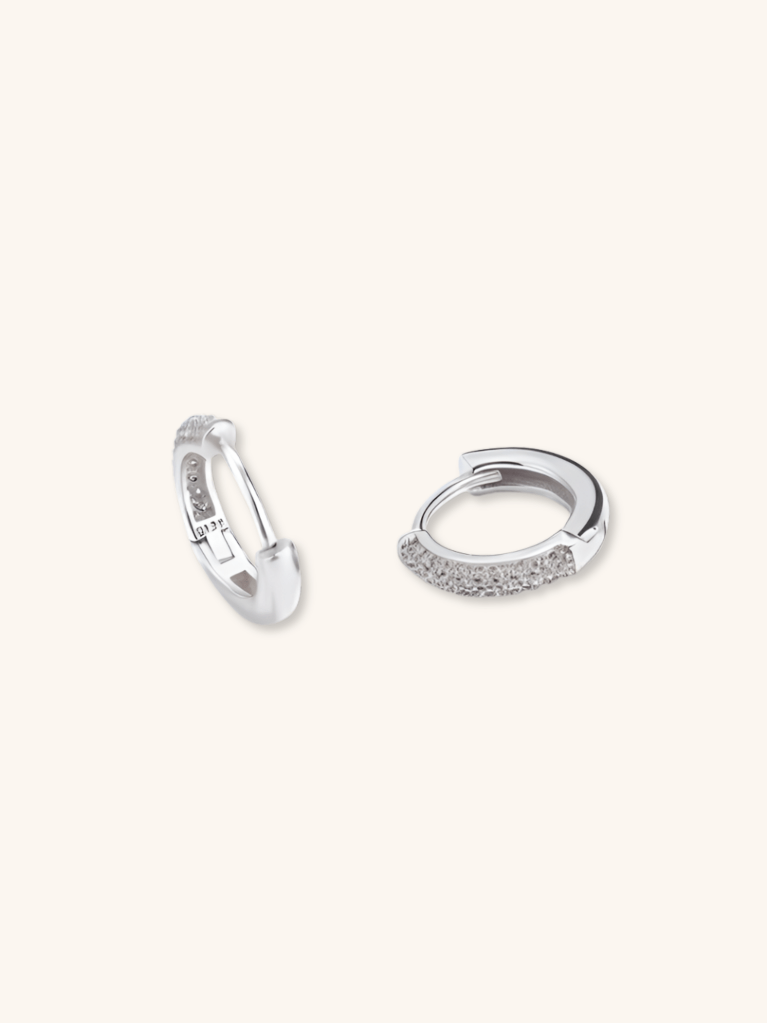 BLAKE Sterling Silver Ear Hoops with pavé cubic zirconia