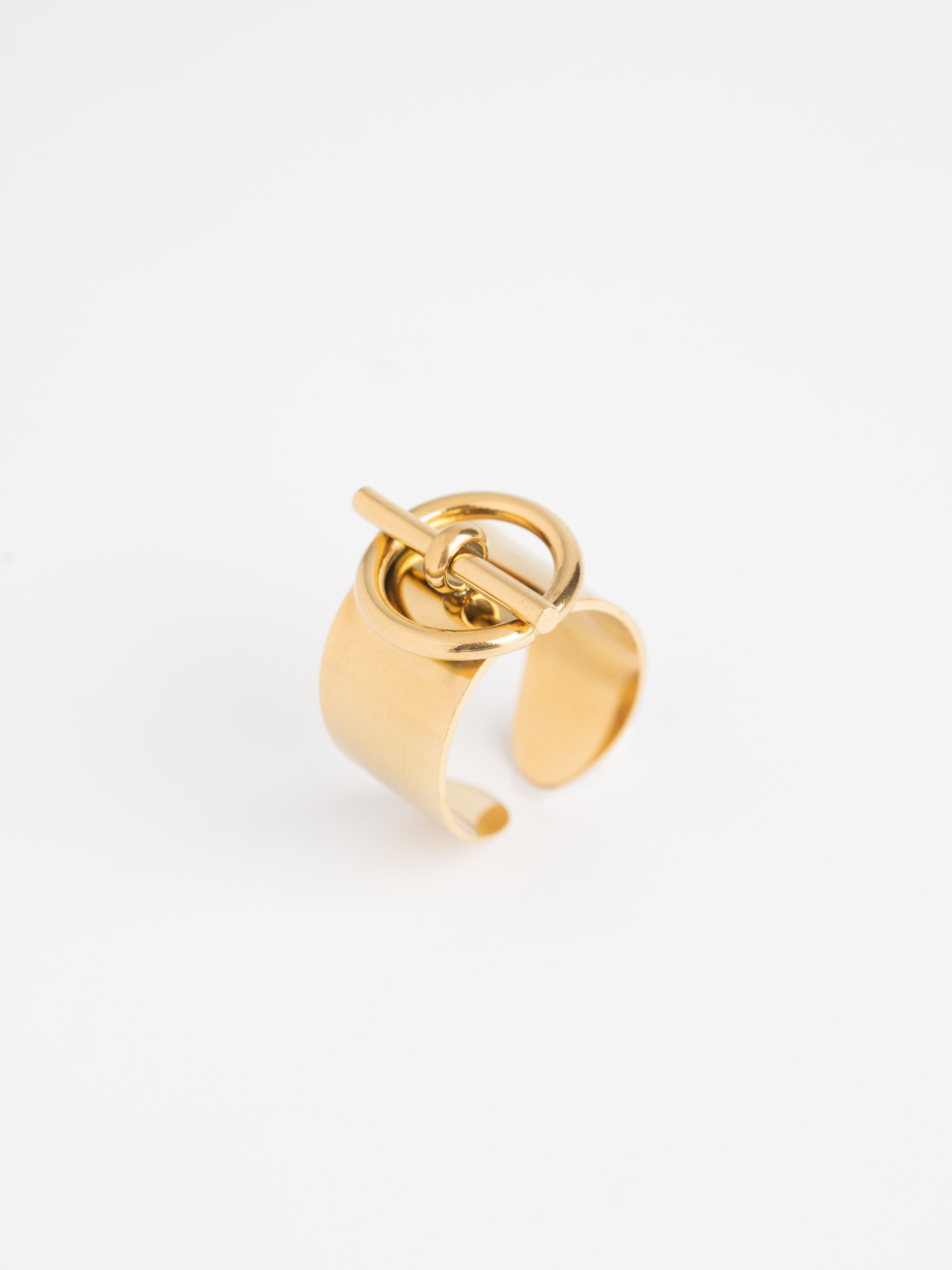 MNML Bold Edge Toggle Ring in stainless steel silver — front view, toggle dome ring Malaysia