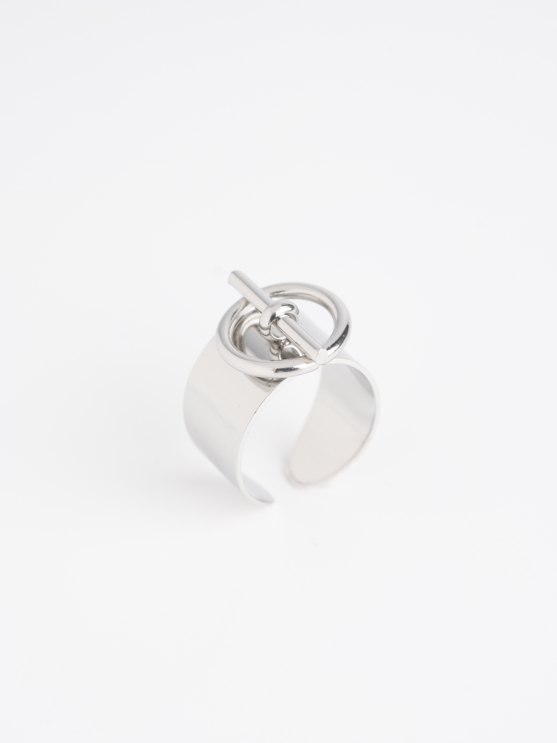 MNML Bold Edge Toggle Ring in stainless steel silver — front view, toggle dome ring Malaysia