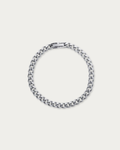 MNML Carter Fold-Over Cuban Chain Bracelet in 316L steel silver — front view, Cuban bracelet Malaysia