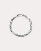 MNML Carter Fold-Over Cuban Chain Bracelet in 316L steel silver — front view, Cuban bracelet Malaysia