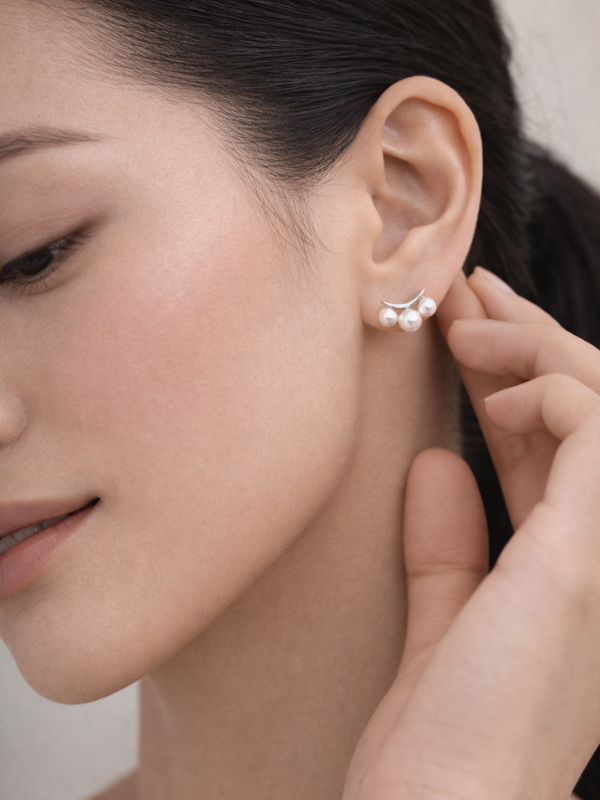 Clara earrings styled for everyday wear