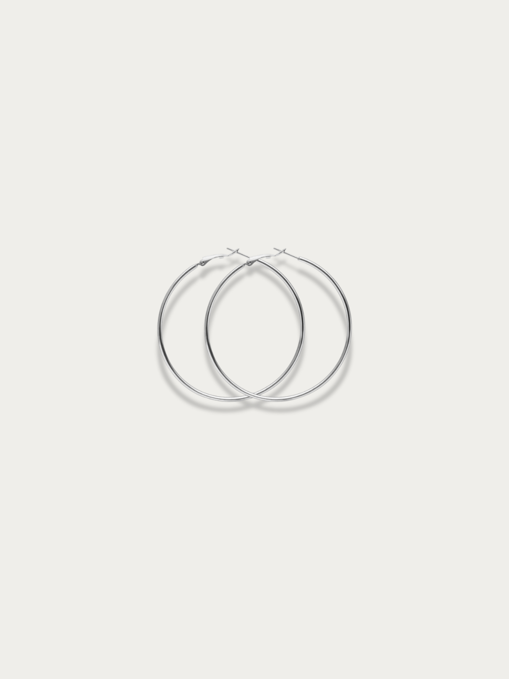MNML Classic Thin Essential Hoop Earrings in stainless steel silver 20mm — front view, hoop earrings Malaysia