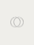 MNML Classic Thin Essential Hoop Earrings in stainless steel silver 20mm — front view, hoop earrings Malaysia