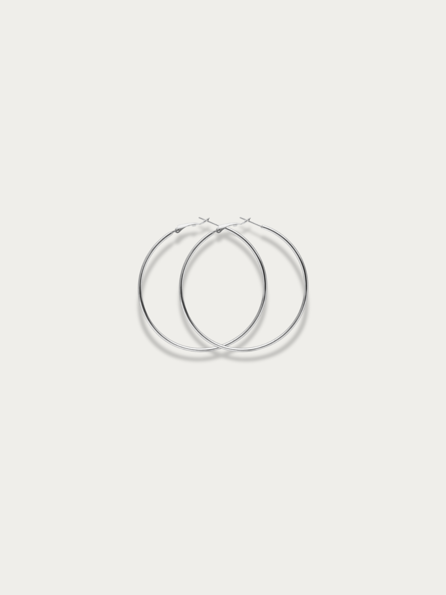 MNML Classic Thin Essential Hoop Earrings in stainless steel silver 20mm — front view, hoop earrings Malaysia
