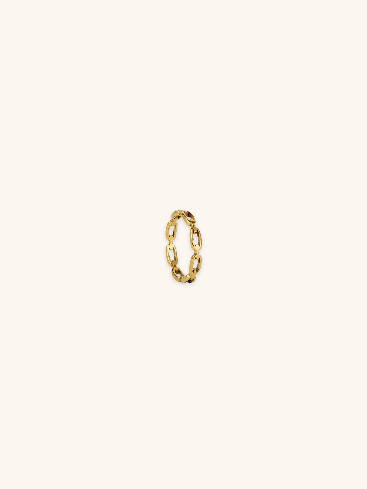 MNML Cleo Flat Chain Ring in titanium gold — gold flat chain ring Malaysia