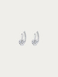 Coco Adore Heart Hoop Earrings with a heart-cut 5A CZ hanging from a rhodium-plated 925 silver huggie, front view